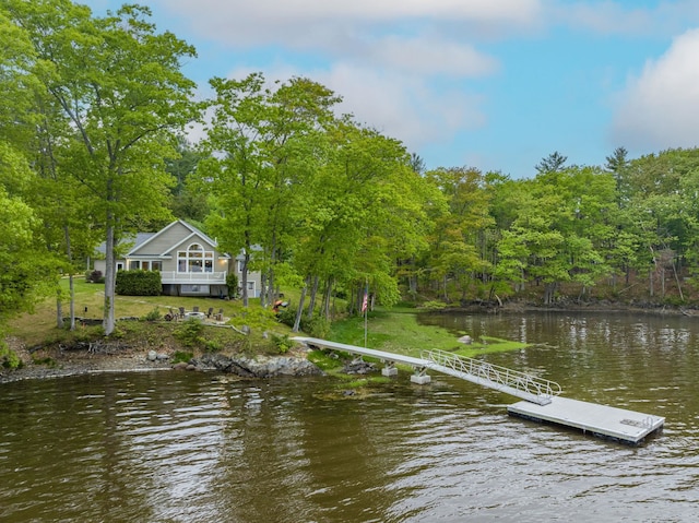 263 Durham Point Rd, Durham, NH 03824 - dock area with a water view and a wooded view