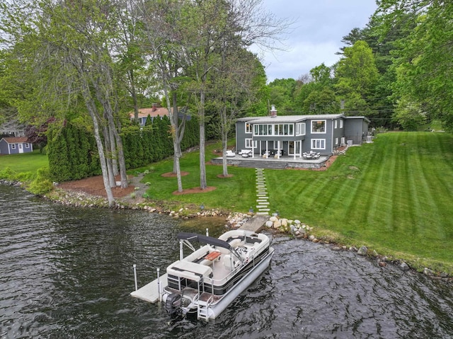 28 Woodvue Rd, Windham, NH 03087 - dock area with a water view and a yard