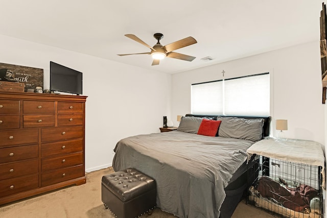 1191 Beech Ridge Rd, North Berwick, ME 03906 - bedroom with light colored carpet, a ceiling fan, and baseboards