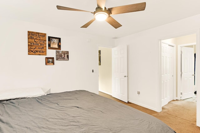 1191 Beech Ridge Rd, North Berwick, ME 03906 - bedroom featuring light carpet, baseboards, and ceiling fan