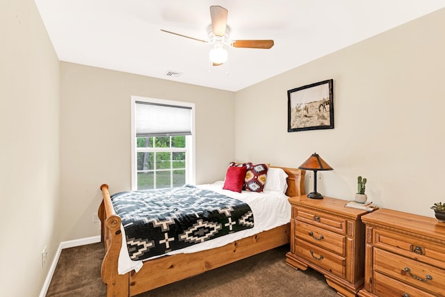 1191 Beech Ridge Rd, North Berwick, ME 03906 - bedroom featuring dark colored carpet, baseboards, and a ceiling fan