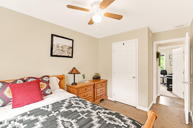1191 Beech Ridge Rd, North Berwick, ME 03906 - bedroom with carpet, a ceiling fan, baseboards, and an office area