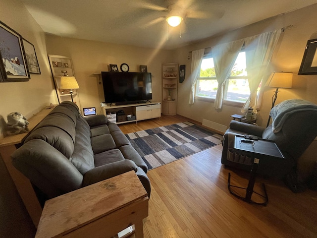 14 Brierwood Ln, Burlington, VT 05408 - living room featuring wood finished floors and ceiling fan