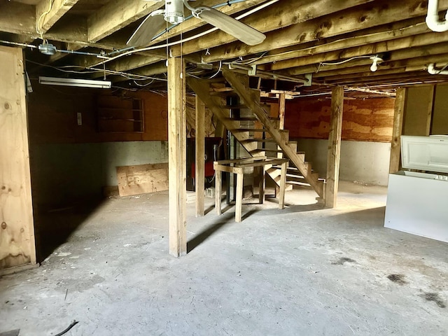 3342 E Hill Rd, Wolcott, VT 05680 - unfinished basement with stairs