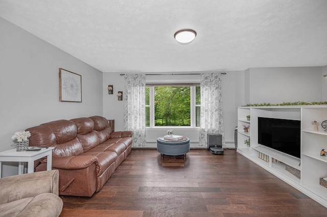 28 Hardy Rd, Londonderry, NH 03053 - living area with wood finished floors, a baseboard heating unit, and a textured ceiling