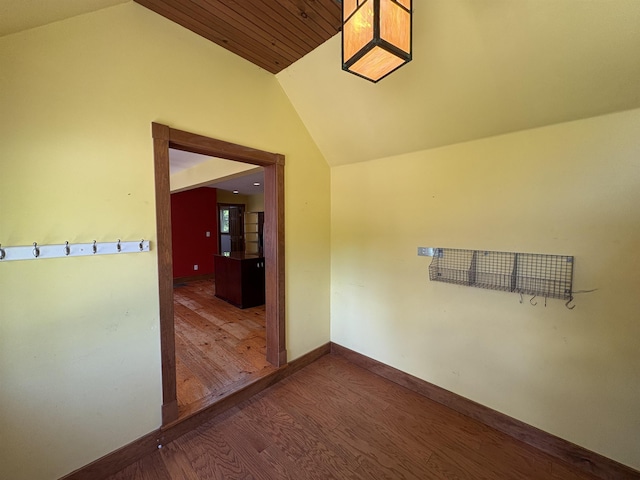10 Youngs Rd, East Haven, VT 05837 - interior space featuring lofted ceiling, wood finished floors, and baseboards