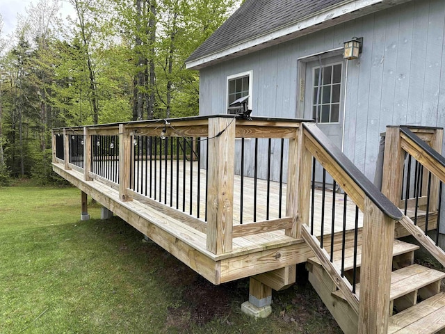 10 Youngs Rd, East Haven, VT 05837 - wooden terrace with a yard and stairs