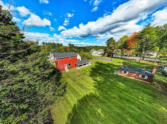 140 S Mast St, Goffstown, NH 03045 - view of grassy yard featuring an outdoor structure and driveway