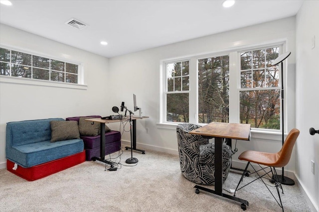 140 S Mast St, Goffstown, NH 03045 - carpeted office with plenty of natural light, baseboards, and recessed lighting
