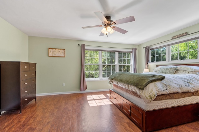 19 Steeple Chase Dr, Hampstead, NH 03841 - bedroom featuring baseboards, dark wood finished floors, and ceiling fan