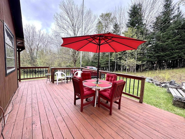 106 Philbrook Rd, Pittsburg, NH 03592 - wooden deck with outdoor dining space