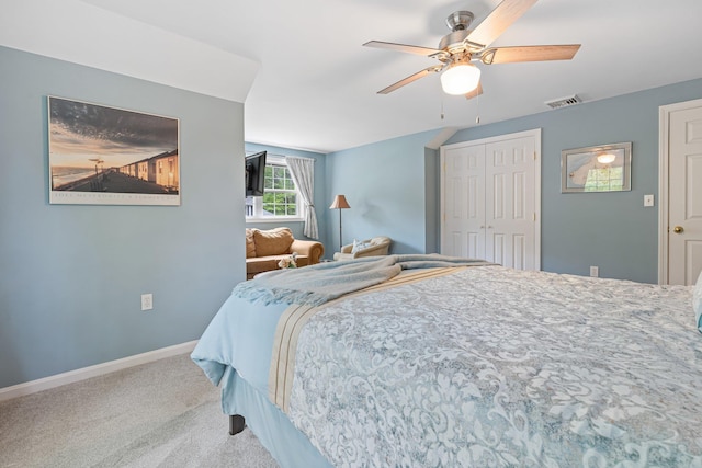 15 Fox Meadow Ln, Merrimack, NH 03054 - carpeted bedroom featuring baseboards, ceiling fan, and a closet