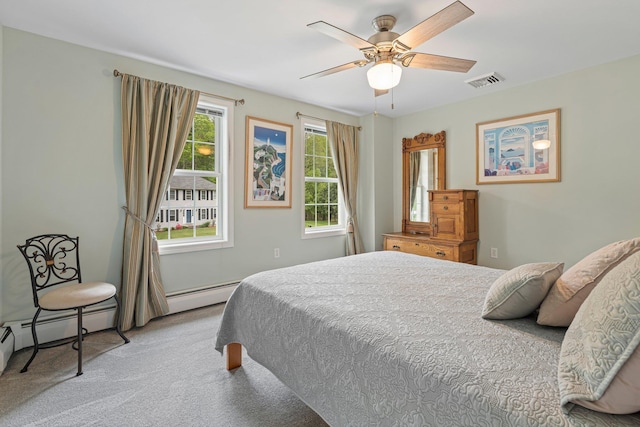 15 Fox Meadow Ln, Merrimack, NH 03054 - bedroom featuring carpet flooring, baseboard heating, and a ceiling fan
