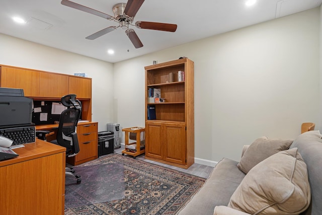 15 Fox Meadow Ln, Merrimack, NH 03054 - office featuring a ceiling fan, recessed lighting, and baseboards