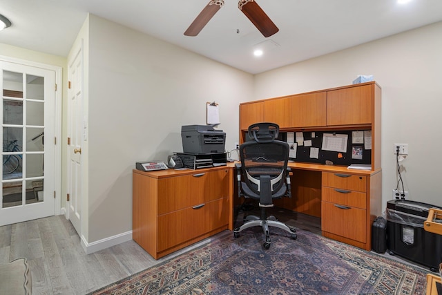 15 Fox Meadow Ln, Merrimack, NH 03054 - home office featuring wood finished floors, ceiling fan, baseboards, and recessed lighting