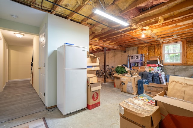 15 Fox Meadow Ln, Merrimack, NH 03054 - below grade area with freestanding refrigerator
