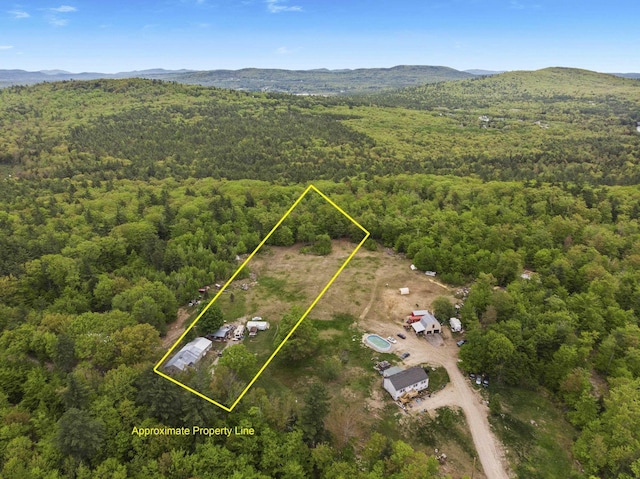 450 Leighton Corner Rd, Wakefield, NH 03872 - view of property location with a forest, property boundaries highlighted, and a mountainous background