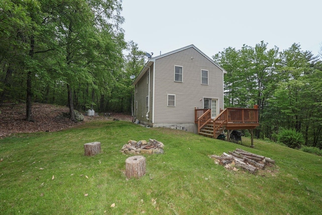 29 Isaac Frye Hwy, Wilton, NH 03086 - back of property with a deck and a yard
