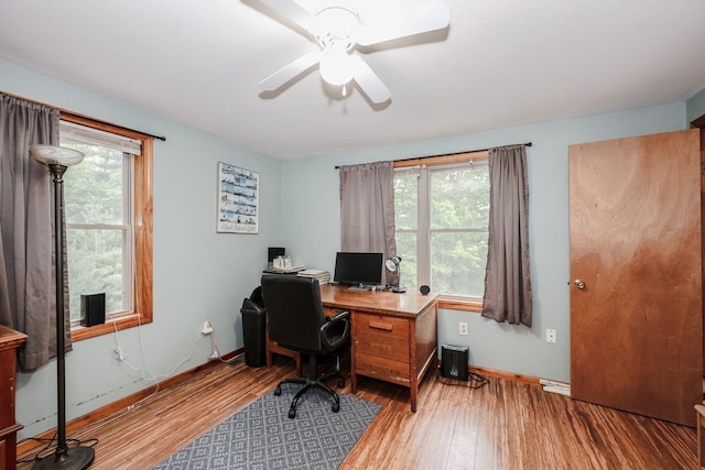 29 Isaac Frye Hwy, Wilton, NH 03086 - office space featuring wood finished floors, plenty of natural light, and a ceiling fan