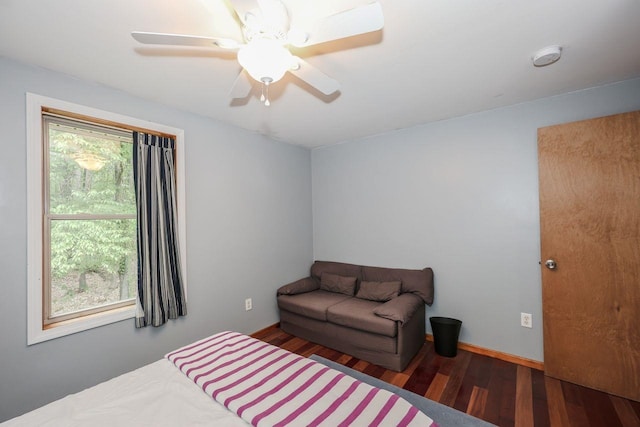 29 Isaac Frye Hwy, Wilton, NH 03086 - bedroom with wood finished floors, a ceiling fan, and baseboards