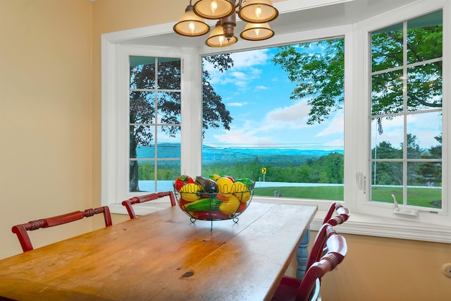 223 Deering Center Rd, Deering, NH 03244 - dining space featuring a chandelier
