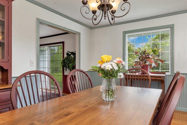 223 Deering Center Rd, Deering, NH 03244 - dining room featuring a chandelier and crown molding