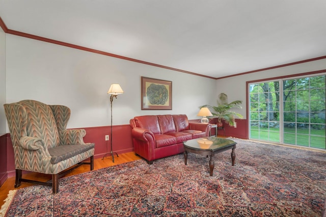 223 Deering Center Rd, Deering, NH 03244 - living area featuring crown molding, wood finished floors, and baseboards