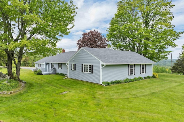 223 Deering Center Rd, Deering, NH 03244 - view of front of home with a front lawn, roof with shingles, and a chimney