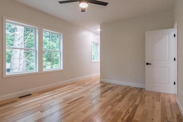 28 Colony Dr, Barnstead, NH 03225 - unfurnished room with light wood-type flooring, baseboards, and a ceiling fan