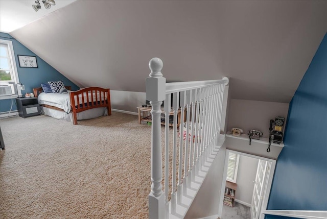 37 Level St, Merrimack, NH 03054 - bedroom featuring vaulted ceiling, baseboards, carpet, and a baseboard heating unit