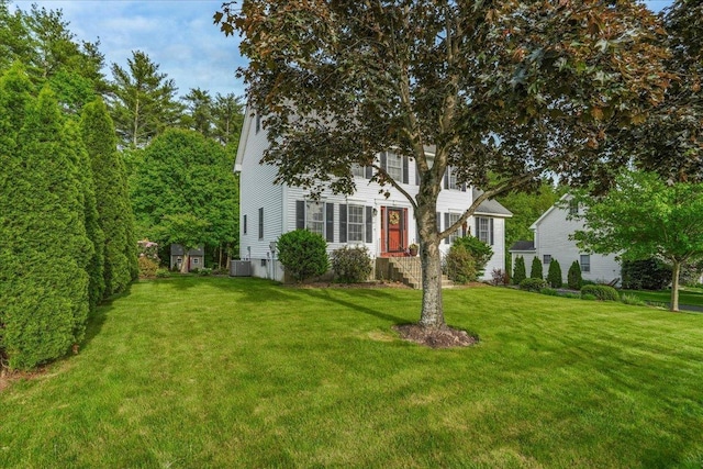 37 Level St, Merrimack, NH 03054 - view of front of property with a front lawn and central AC unit