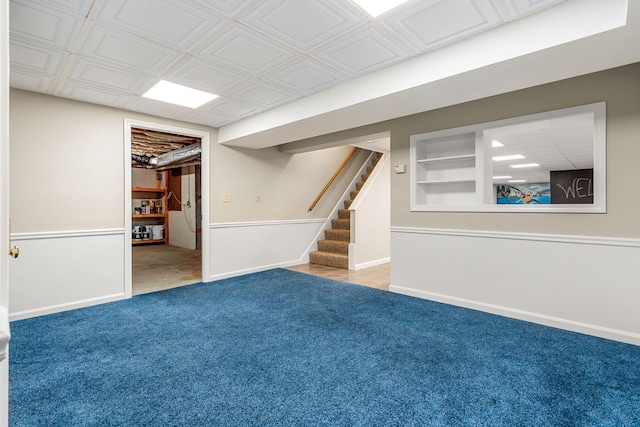 47 Blossom Rd, Windham, NH 03087 - finished basement featuring carpet, stairs, and baseboards