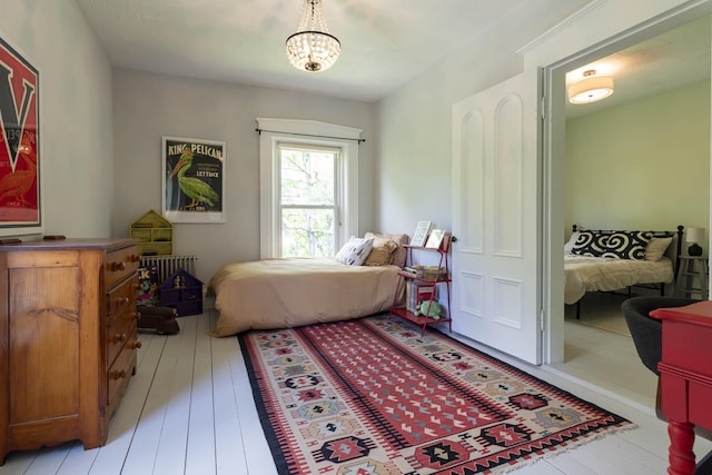 2 Streeter Hill Rd, Chesterfield, NH 03466 - bedroom featuring a chandelier and light wood finished floors