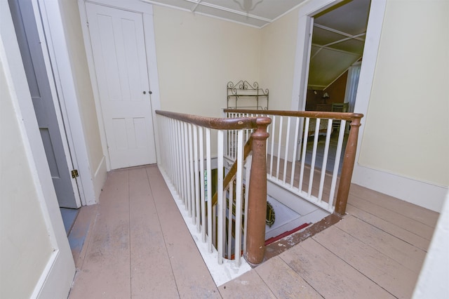 31 Main St, Sandown, NH 03873 - corridor with an upstairs landing and hardwood / wood-style flooring