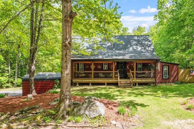 72 Beaver Rd, Strafford, NH 03884 - view of front of property featuring a front lawn and a deck