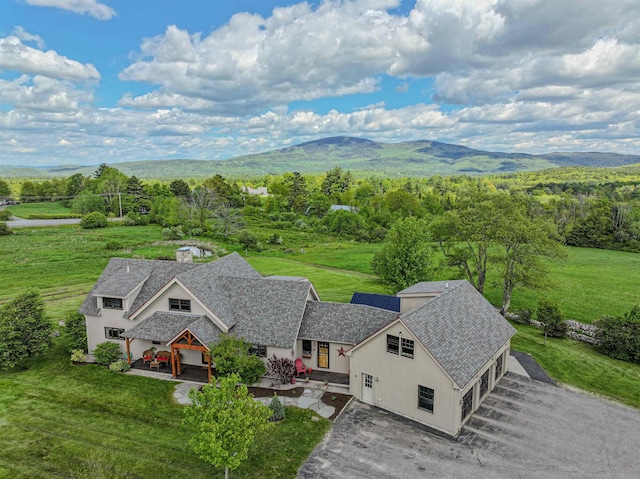 93 Rowell Hill Rd, New London, NH 03257 - aerial view of property and surrounding area with mountains