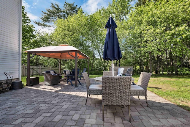 92 Mace Rd, Hampton, NH 03842 - view of patio / terrace featuring a gazebo and outdoor dining space