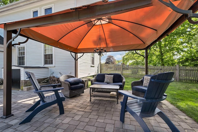 92 Mace Rd, Hampton, NH 03842 - view of patio featuring a gazebo and an outdoor living space