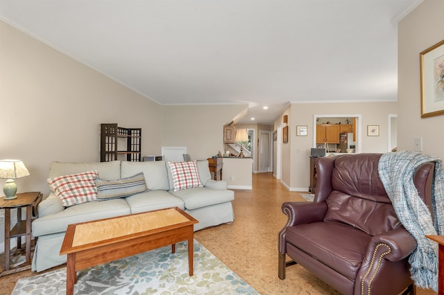 51 Cardinal Dr Unit B, Laconia, NH 03246 - living room with ornamental molding, baseboards, and recessed lighting