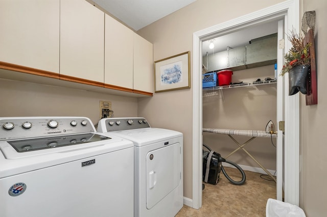 51 Cardinal Dr Unit B, Laconia, NH 03246 - laundry area featuring cabinet space, independent washer and dryer, and baseboards