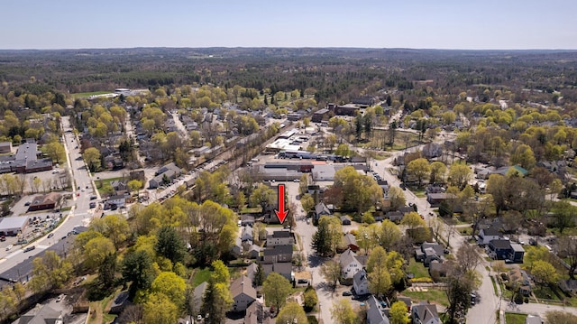 12 Harvard St, Exeter, NH 03862 - aerial overview of property's location with a forest