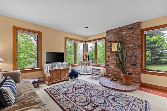 83 Dewey Farm Rd, Stowe, VT 05672 - living area with plenty of natural light and baseboards
