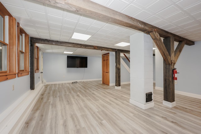 278 N Rd, Deerfield, NH 03037 - finished basement with light wood finished floors and baseboards