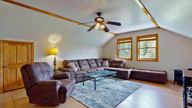 647 Poker Hill Rd, Underhill, VT 05489 - living area with ceiling fan and lofted ceiling