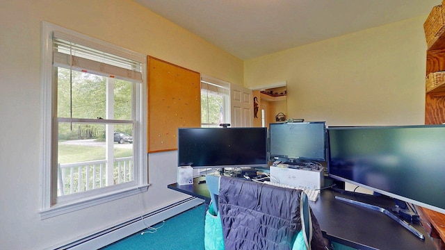 647 Poker Hill Rd, Underhill, VT 05489 - carpeted home office featuring baseboard heating