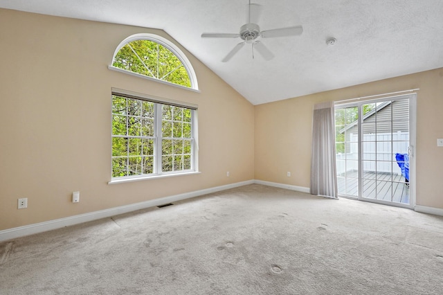 27 Autumn Ln, Hampstead, NH 03826 - spare room featuring a ceiling fan, vaulted ceiling, baseboards, carpet flooring, and a smoke detector