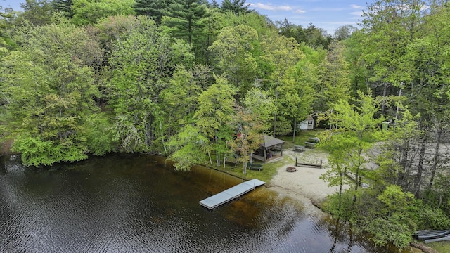 27 Autumn Ln, Hampstead, NH 03826 - view from above of property featuring a nearby body of water and a heavily wooded area