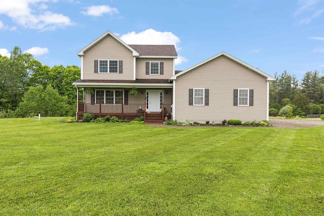 6 Pheasant Run Rd, Fairfax, VT 05454 - traditional home featuring covered porch, a front lawn, and roof with shingles