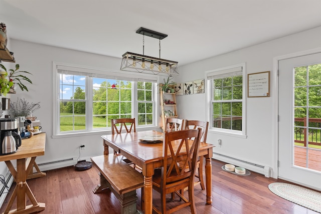 6 Pheasant Run Rd, Fairfax, VT 05454 - dining space featuring baseboard heating and wood finished floors