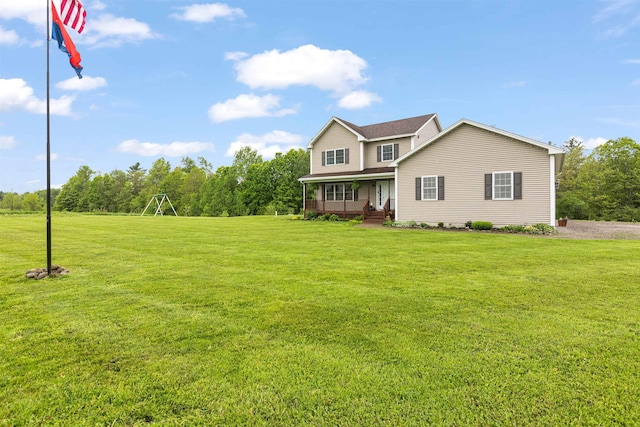6 Pheasant Run Rd, Fairfax, VT 05454 - view of front of property featuring a porch and a front lawn